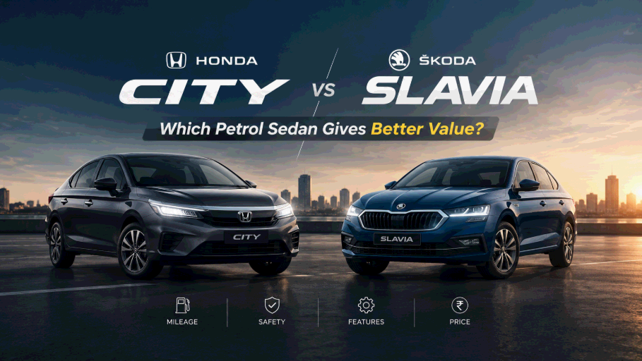 Honda City vs Skoda Slavia: Which Petrol Sedan Gives Better Value?